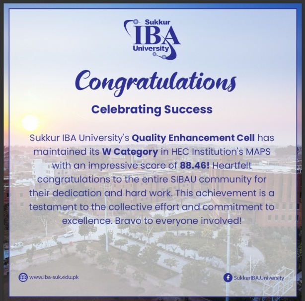 The Sukkur IBA fraternity extends congratulations to the Team QEC for this remarkable achievement.