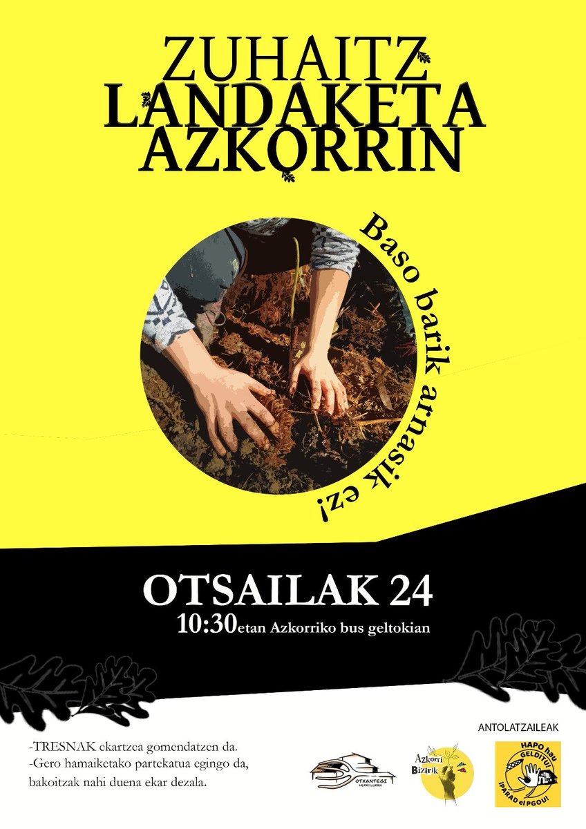 Otxantegi's tweet photo. Otsailaren 24an zuhaitz landaketa Azkorrin @AzkorriB eta @AdiHapo rekin batera!

Animatu! https://t.co/TIkie02TvB