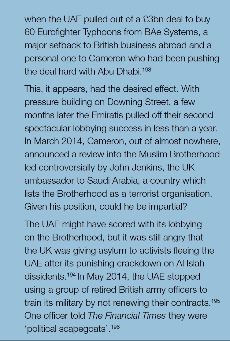 Tracking_Power's tweet image. To read up on the UAE alliance with the Zionists and its direct promotion of Islamophobia in the UAE and indeed in the UK have a look at the @Spinwatch report on the UAE lobby. (link below)

We show there that the UAE was able to lobby/blackmail PM David Cameron into launching an…