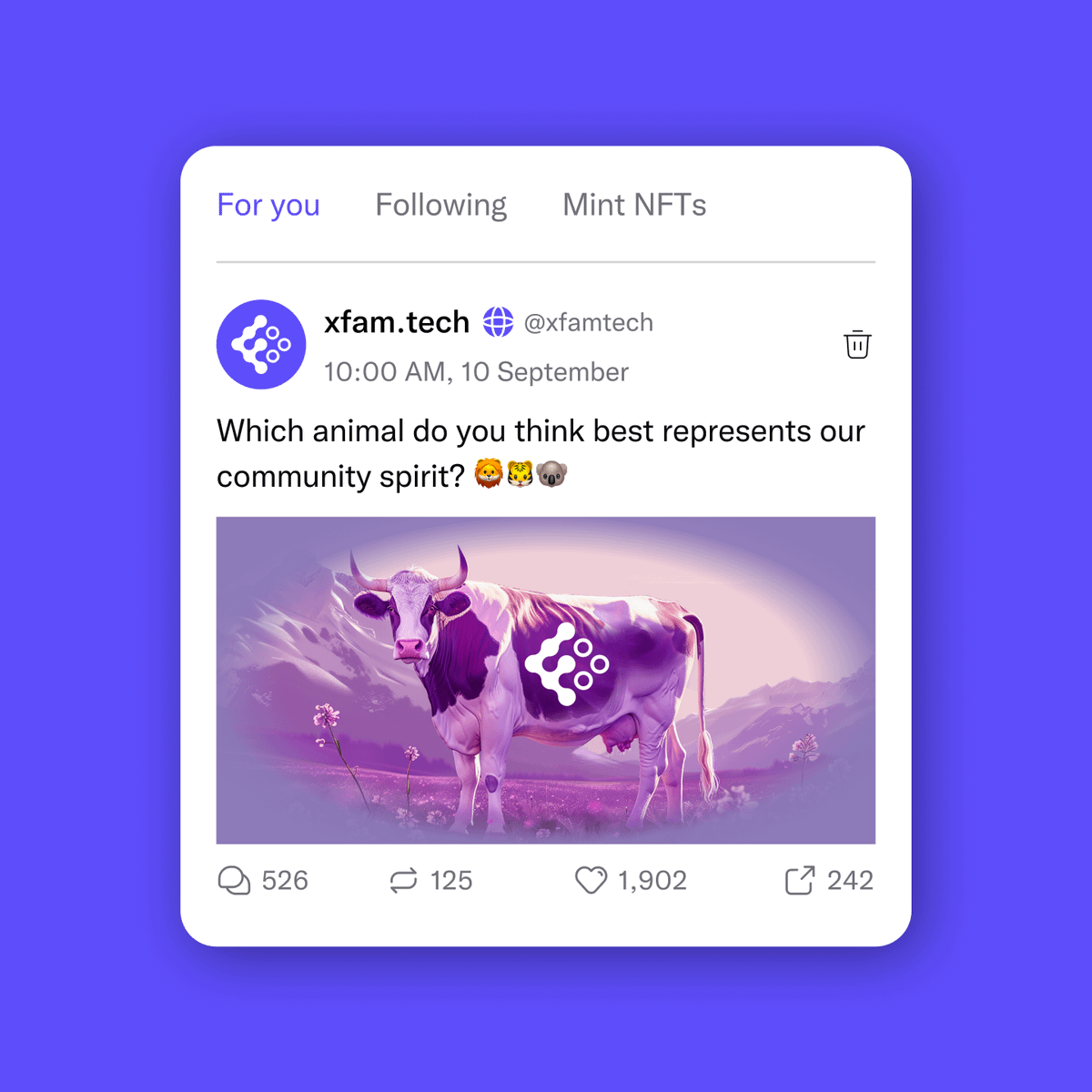 Bring your posts to life with images on your feed. Share your moments, experiences, and creativity like never before.

Try it out today and make your feed pop! 🖼️ 

#xfamtech #StarkNet