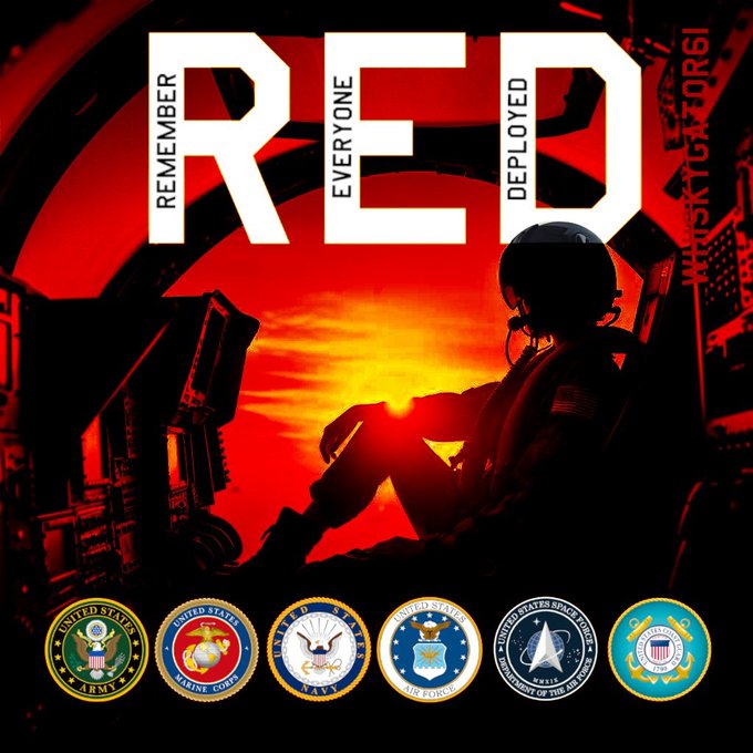 On Fridays we wear RED. Remember Everyone Deployed. Until the last one comes home...

#redfriday #remembereveryonedeployed #activeveterans #usforces