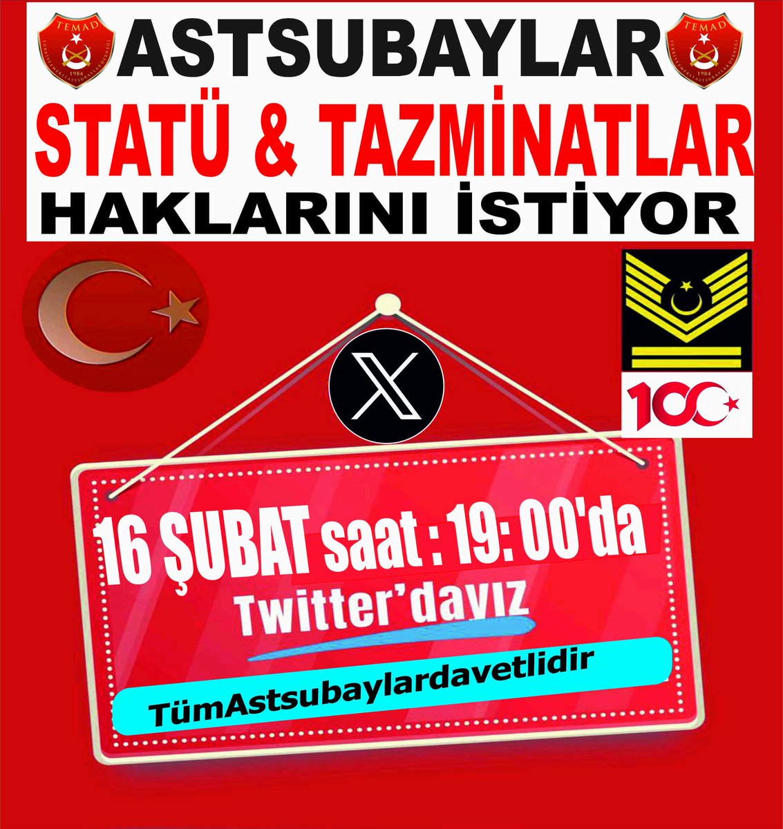 76Dodo76's tweet photo. TBMM Şubat 2024 sonu  kapanacağından mevcut Astsubay sorunlarını gündemde tutmak için herkesten KATILMASINI ve PAYLAŞMASINI bekliyorum. Teşekkürler.
@temadankara https://t.co/VIHgZ499ZG