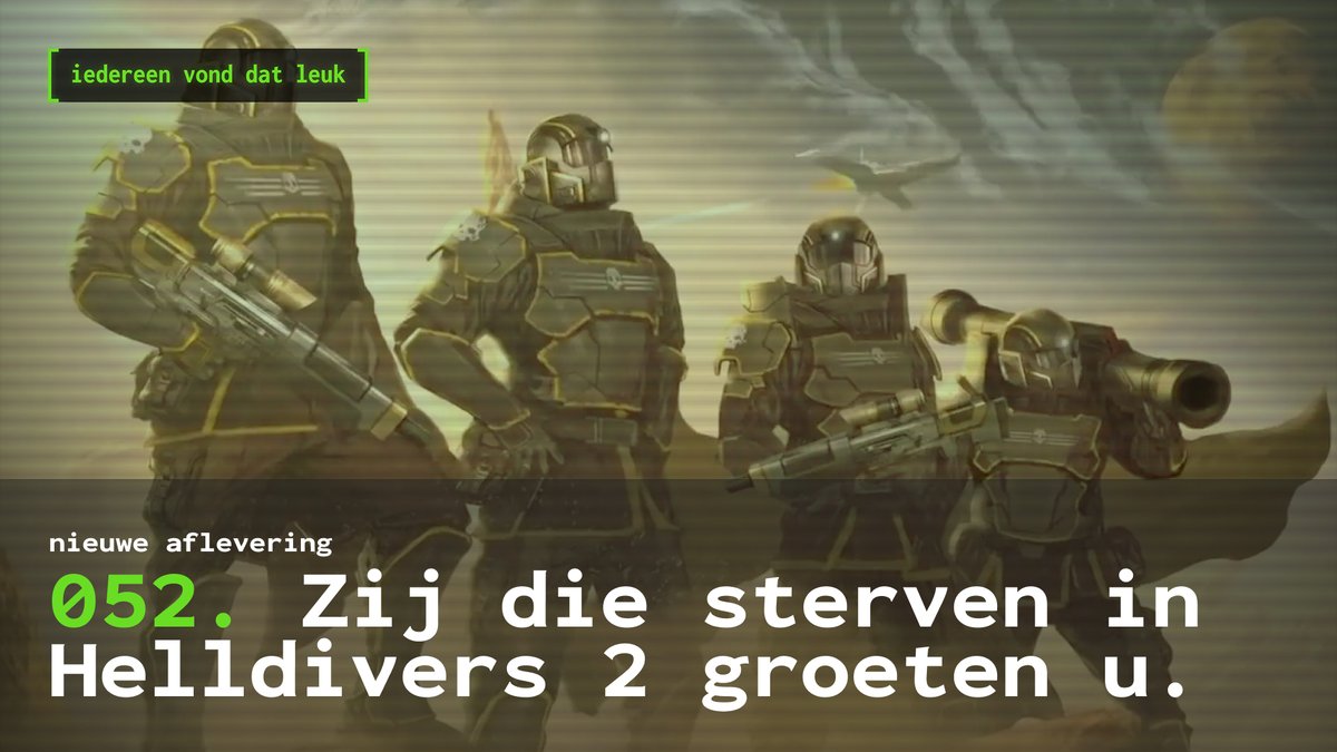 VondDatLeuk's tweet photo. 🎙️ Nieuwe aflevering🎙️ 052. Zij die sterven in Helldivers 2 groeten u. 🌠 @TomKauw, @KevvR en @RobertZomers stappen in hun Hellpod voor Democracy! 

Luister nu:
💻 https://t.co/xQFqaSe6QZ
🎧 https://t.co/9ZQGlJF8n3
🍏 https://t.co/84YftkvQIw https://t.co/GkEPkRNVk7