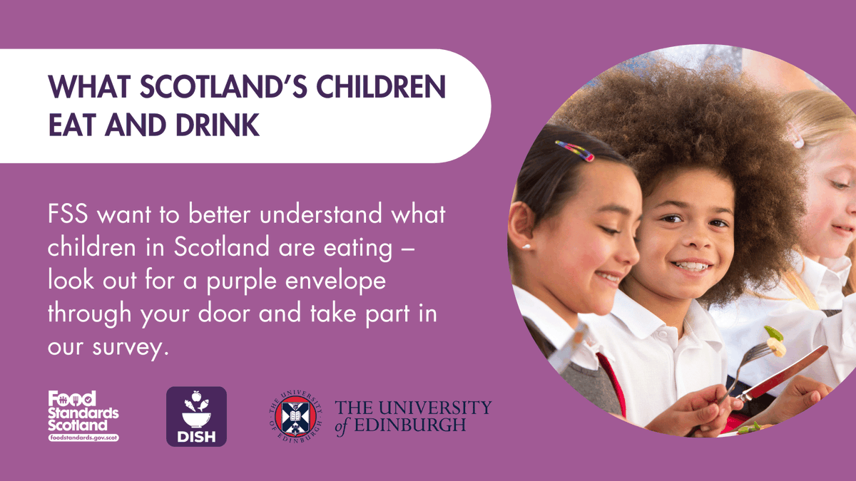 Take part in our study to find out what Scotland's children and young people are eating and drinking. We've sent a purple envelope to almost 17,000 children and young people in Scotland. If you or your child received one, make sure you sign up. More: bit.ly/3GsVvbU