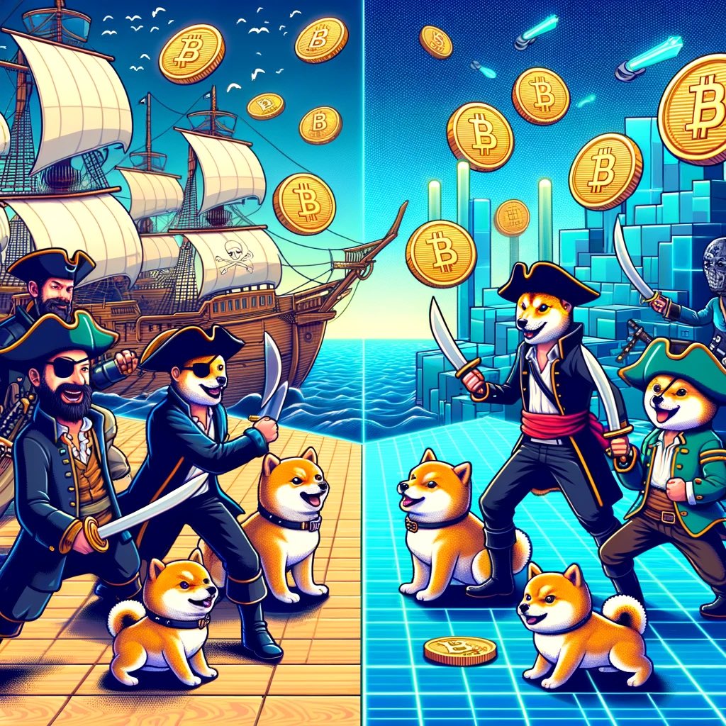 'Who will claim victory in the epic showdown? 🏴‍☠️🐕 #MetaPirateAI's cunning strategy and digital prowess or #SHIBArmy's loyalty and vast numbers? Place your bets, tweet your support, and let's see who will win this legendary crypto battle! 🚀💎 #CryptoShowdown #WhoWillWin'