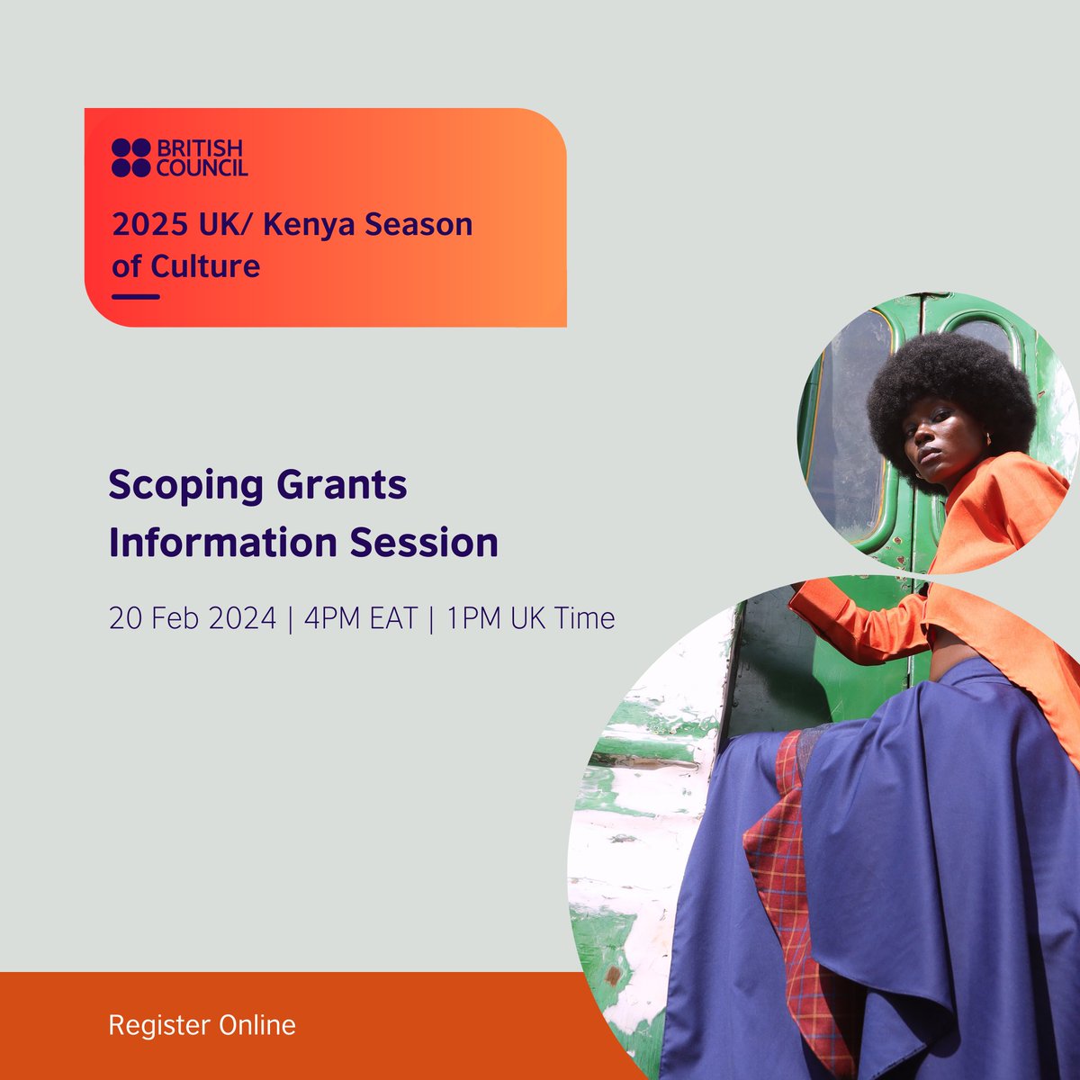 📣 Join us for an insightful Information Session for our 2025 UK/Kenya Season's Scoping Grant on 20 Feb at 4 pm EAT | 1 pm UK time! 

Register: t.ly/prAiU 

📆 Grant applications are still open and close on 10 March 2024

#UKKenyaSeason #BCArtsSSA