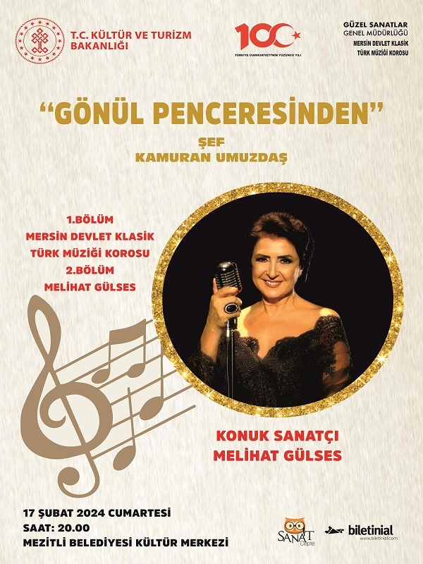 Gönül Penceresinden

Mersin Devlet Klasik Türk Müziği Korosu

Biletler:<a href="/sanatcepte/">SanatCepte</a> <a href="/biletinial/">Biletinial</a>