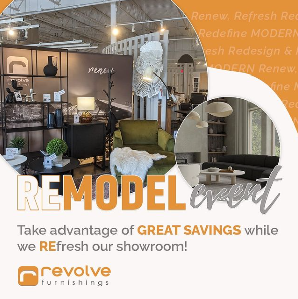 Revolve is getting a Refresh! We will be offering special savings in-store while we work on REFRESHING our showroom for you! Come in and visit today.