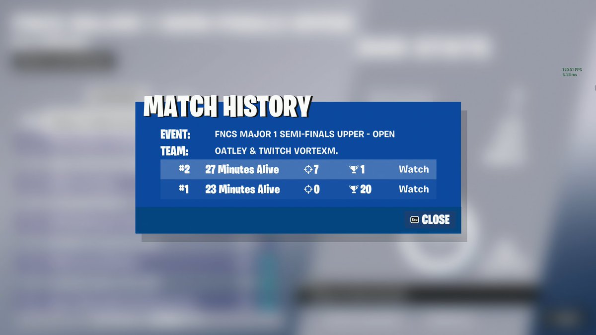 Oatleyfn's tweet image. 1ST FNCS SEMI FINALS 🥇

QUALIFIED FNCS GRAND FINALS!