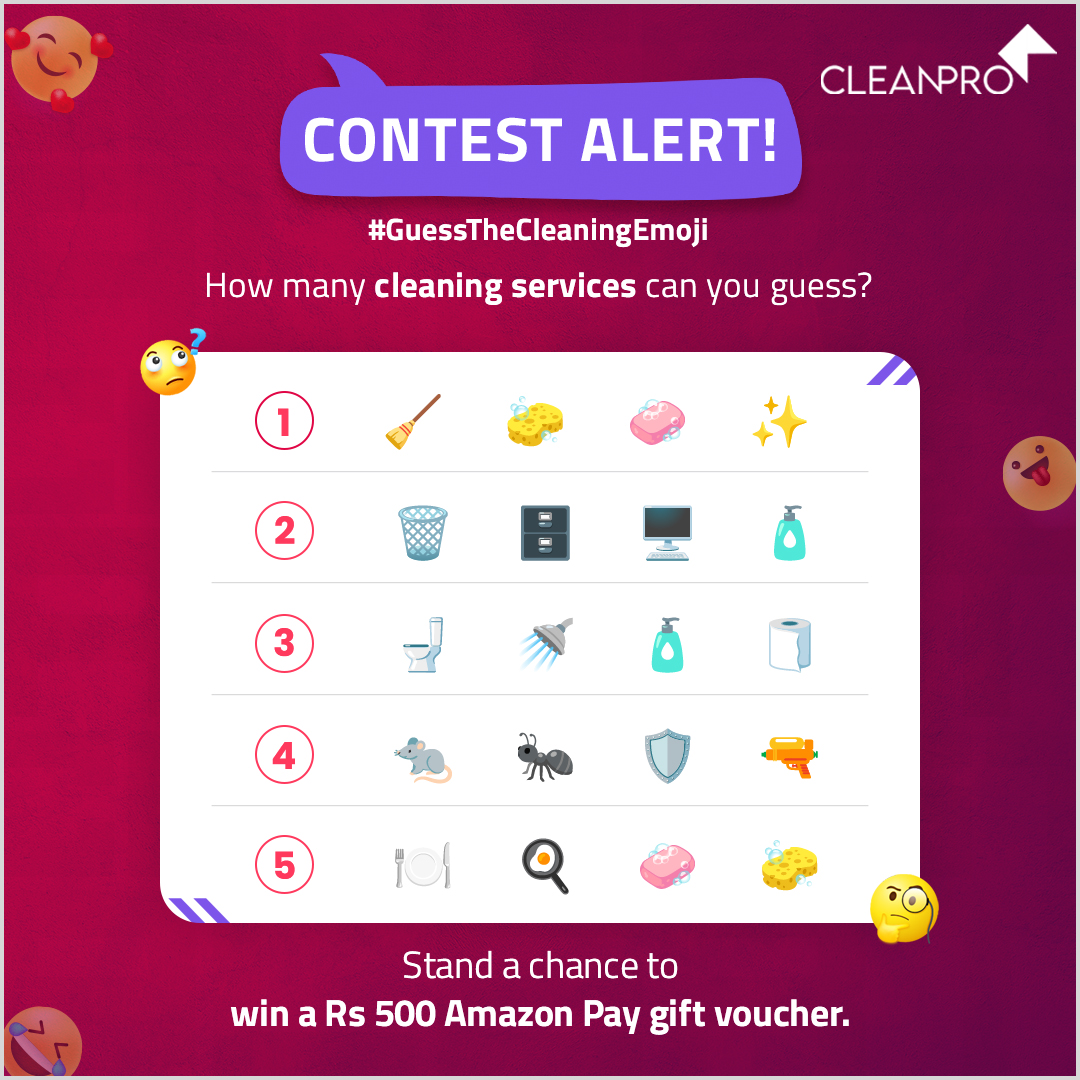 CleanproPvt's tweet image. Follow the below steps and stand a chance to win an Amazon Pay voucher worth Rs.500.

1) Comment below your answers

2) Follow us on LinkedIn, Facebook, Twitter, YouTube and Instagram. (linktr.ee/Officialcleanp…)

#ContestAlert #ContestIndia #Contest #ContestGiveaway #cleanpro