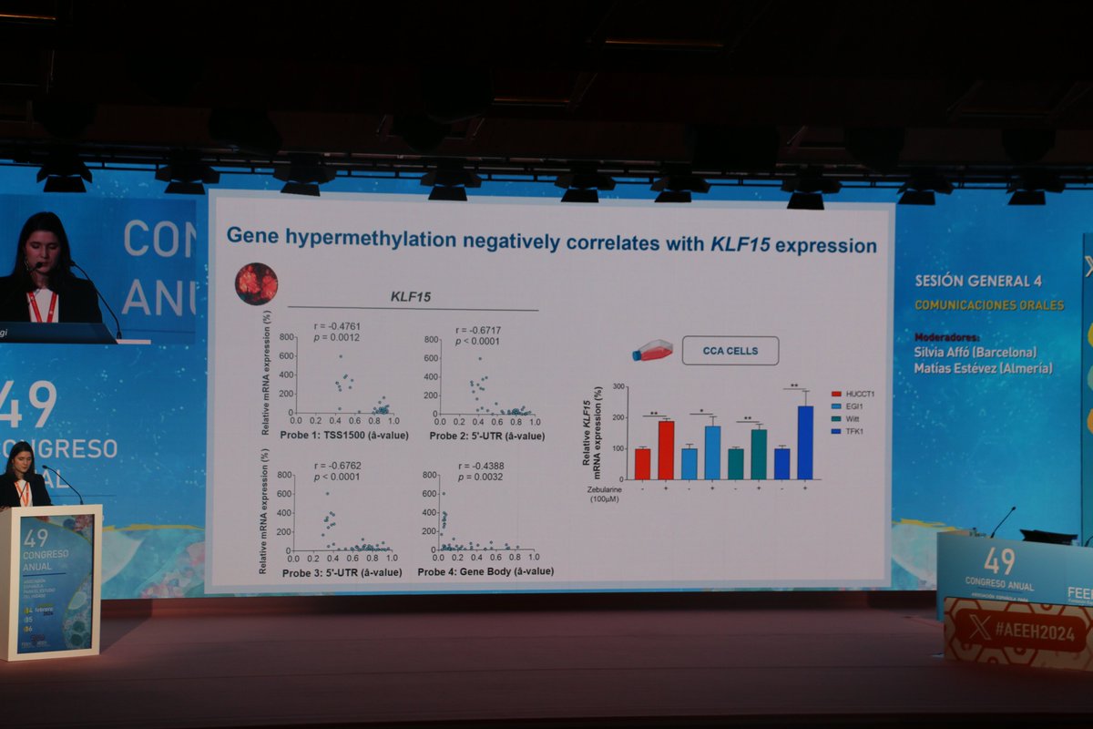 AEEHLiver's tweet photo. #AEEH2024 KLF15 como supresor tumoral en colangiocarcinoma, del que ayer por cierto se celebró el Día Mundial.
Irune Lasa-Elosegi @biogipuzkoa 
#livertwitter https://t.co/h91pgQvc5r