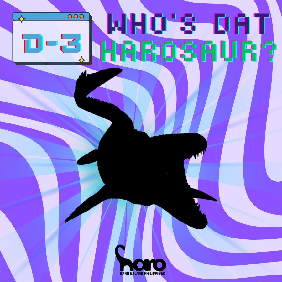 harogalangph's tweet photo. [D-3]

Join us as we count down to our #1 cute dinosaur's special day. Test your dino knowledge by guessing this silhouette. What prehistoric reptile could it be? 🤔

Comment or quote repost your answers! 

#PLUUSHaro #HARBday #HaROARingBirthday https://t.co/5OzVV2MK1L