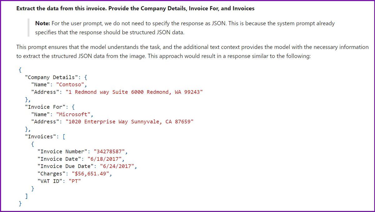 david_das_neves's tweet image. This is a nice use case demonstrating how to use GPT-4 Vision to extract structured JSON data from PDF documents, such as invoices, using the Azure OpenAI Service.

learn.microsoft.com/en-us/samples/… 

#OpenAI #DataExtraction