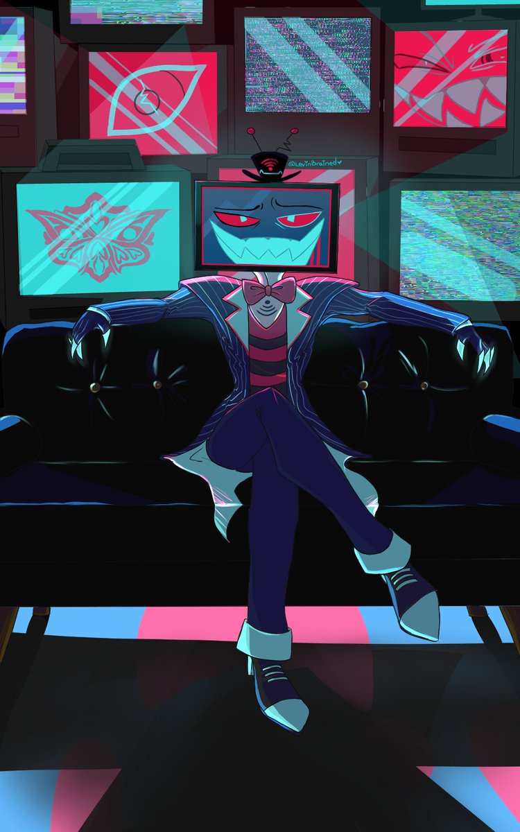 LevinBrained's tweet photo. "I'm going to sketch Vox, just for practice."

I enter a fugue state and exit 9 hours later emerge with a whole piece.

Had to draw Val's mark to have him there in spirit <3

#HazbinHotelVox
#HazbinHotelFanart 
#VoxVal 
#StaticMoth https://t.co/nxd1jLKc0r