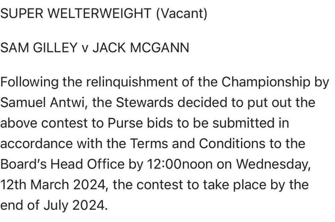 As reported ✅

Jack McGann will face Sam Gilley for the vacant British Super Welterweight Title

There will be a new champ this summer 🔥🥊