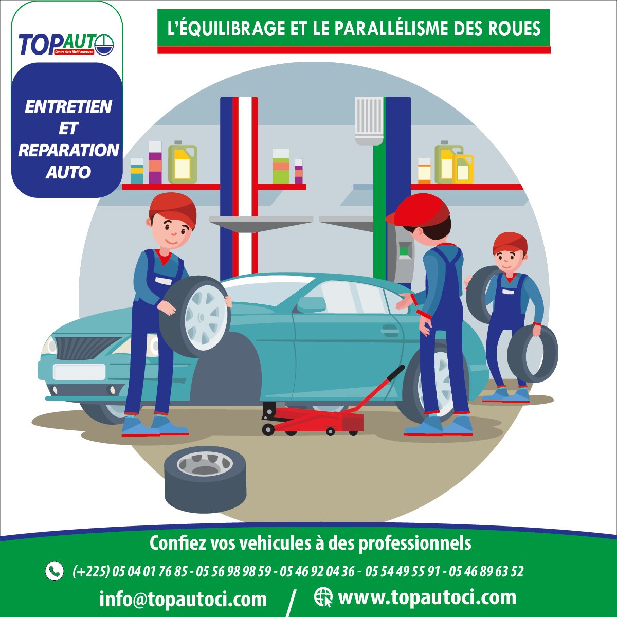 TOPAUTOCIV's tweet photo. Faites donc régulièrement vérifier vos pneus chez des spécialistes du groupe 𝐓𝐎𝐏 𝐀𝐔𝐓𝐎. L’équilibrage et le parallélisme renforcent la sécurité des passagers et plus généralement celle de tous les usagers de la route. https://t.co/AIzdamZm6Q