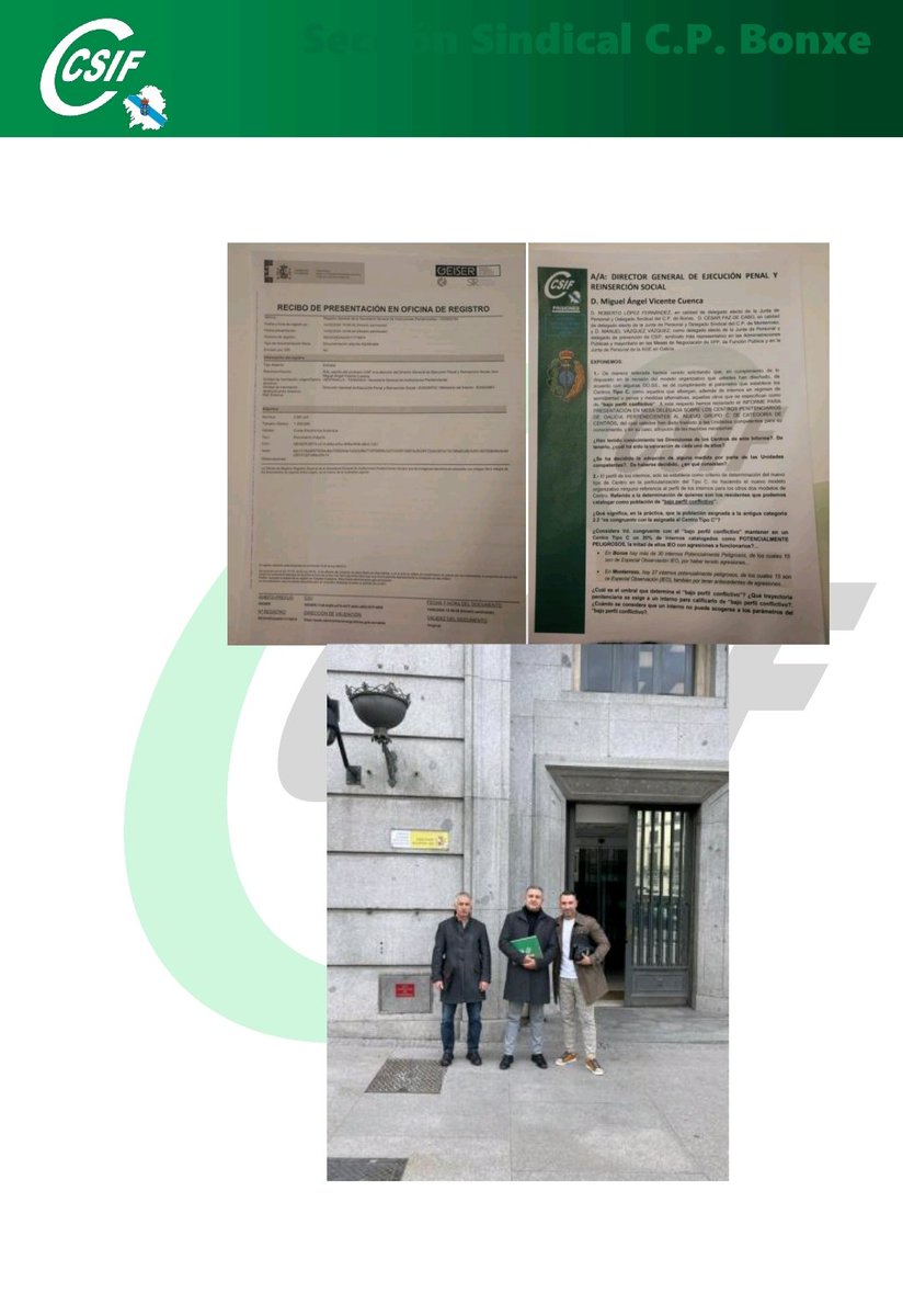 csifcpbonxe's tweet photo. 📢📢📢Delegados de #CSIF Bonxe se han reunido con el DGEPyRS para exponer los problemas derivados de una nefasta clasificación  de internos 
#AlcemosLaVoz 
@elprogreso_Lugo 
@TVGalicia https://t.co/w7xLkAIct9