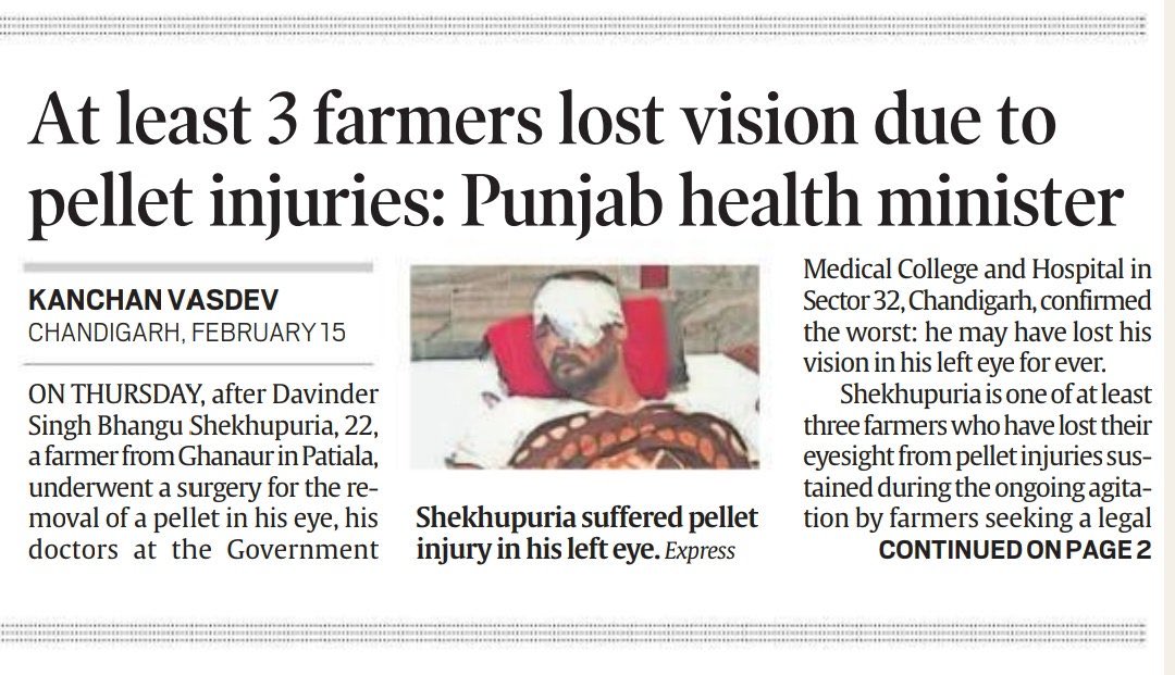 3 Farmers lost vision due to pellet bullets fired by BJPs Haryana Police...

Right to Protest is the Basic Right in Democracy.

#FarmersProtest2024 #DelhiChalo