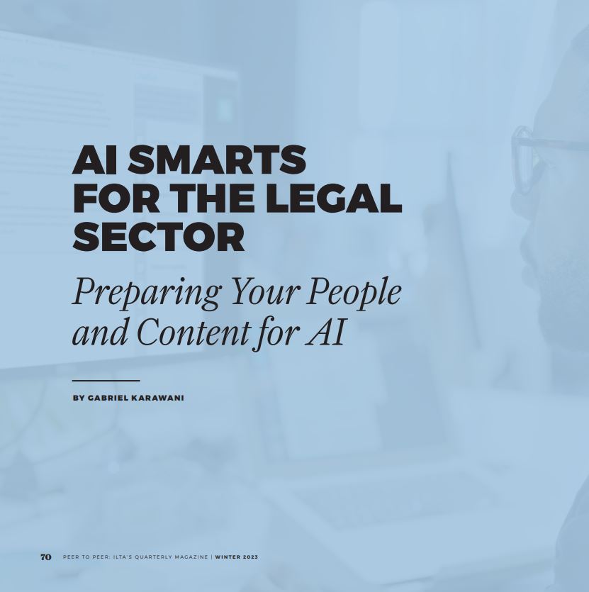 GabrielKarawani's tweet photo. 🤖Wait or go early! #AI has upended industries worldwide, and the
#legal sector is no exception. Read my latest article with @ILTANet Magazine to learn how to prepare your people and content for AI in 2024. #ITLA #Microsoft365 #KnowledgePlatform #Intranet https://t.co/Bm4eioEHsa