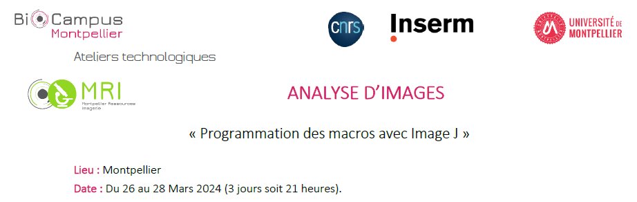 Il reste des places également pour la formation 'Programmation des macros avec Image J' Inscription : biocampus.cnrs.fr/images/icagend… @BiocampusMontp