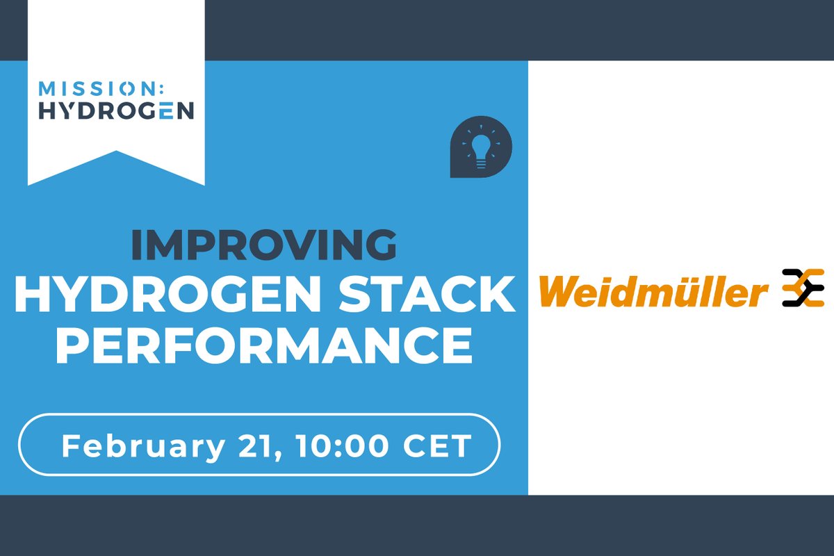 💡 "Improving #HydrogenStack Performance" - Join our FREE #WEBINAR with @Weidmueller on February 21: mission-hydrogen.com
#missionhydrogen #h2 #cleantech #greentech #energytransition #sustainability #future