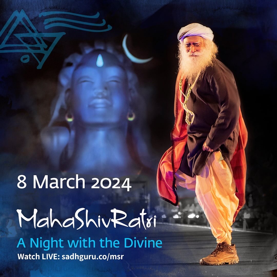 ishafoundation's tweet photo. Mahashivratri is one of the most significant among the sacred festivals of India. The festival celebrates the Grace of Shiva, who is considered the Adi Guru or the First Guru from whom the Yogic tradition originates.
The planetary positions on this night, which is also the darkest night of the year, are such that there is a powerful natural upsurge of energy in the human system. It is enormously beneficial for one’s physical and spiritual well-being to stay awake and aware in a vertical posture throughout the night.
Mahashivratri 2024 will be celebrated on 8 March at Isha Yoga Center, Coimbatore. The nightlong event will feature explosive meditations and discourses by Sadhguru along with special folk and cultural performances by eminent artists.
Attend Mahashivratri at Isha Yoga Center: https://t.co/IhV9gJpBX4
Watch Online: https://t.co/xtI87tq9E9

#Mahashivaratri #Adiyogi