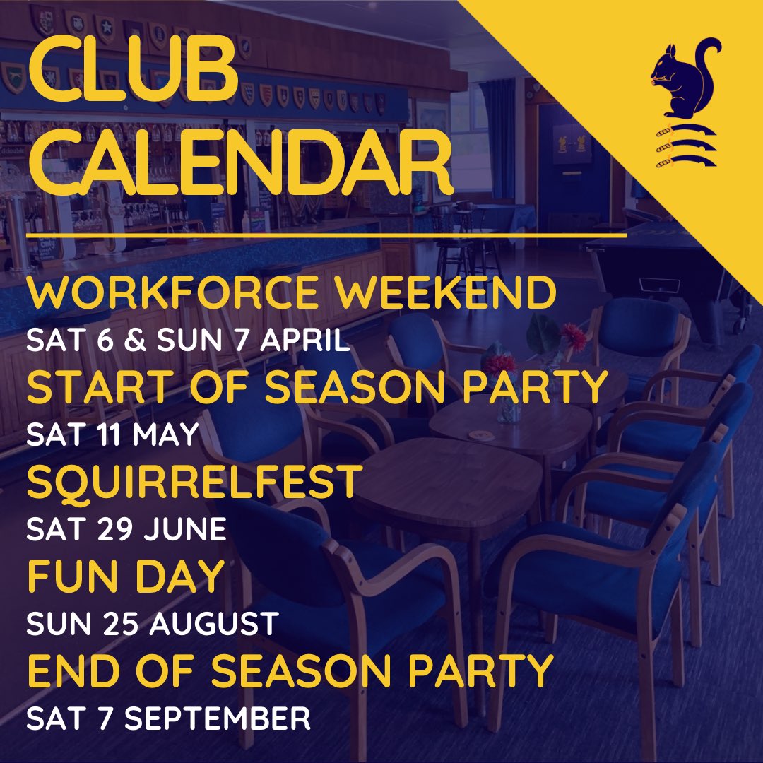 EastcoteCC's tweet photo. Save the date ποΈ
Make sure you donβt miss out on any of these upcoming big events in the ECC Calendar!
#eastcotecc #squirrels #upthesquirrels #savethedate #workforceday #startofseasonparty #squirrelfest #funday #endofseasonparty https://t.co/Frgy8W0WQr