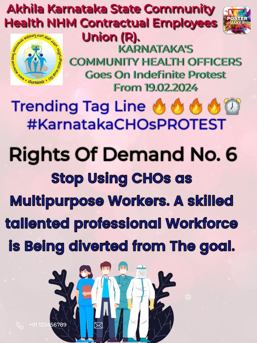akschoab's tweet photo. #KarnatakaCHOsPROTEST
                   Breaking News
Karnataka Community Health Officer's plan Indefinite Protest From 19/02/2024 to fulfill
CHOs Rightful Demands .
@PMOIndia @mansukhmandviya @CMofKarnataka @dineshgrao @DHFWKA @Comm_dhfwka @DKShivakumar @MoHFW_INDIA
@nnhmkarantaka
@mdnhmkar