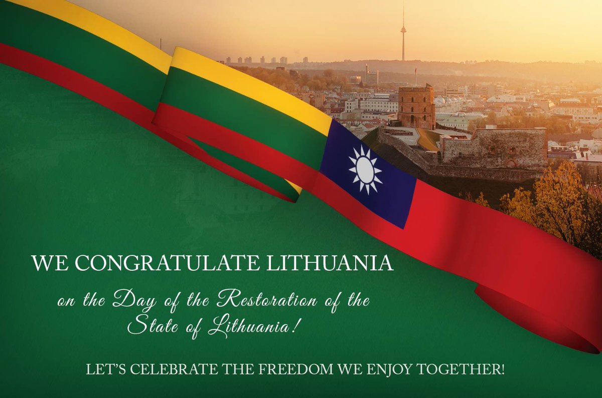 Congratulations to Lithuanian friends on the Day of the Restoration of the State of Lithuania. 💛💚❤️