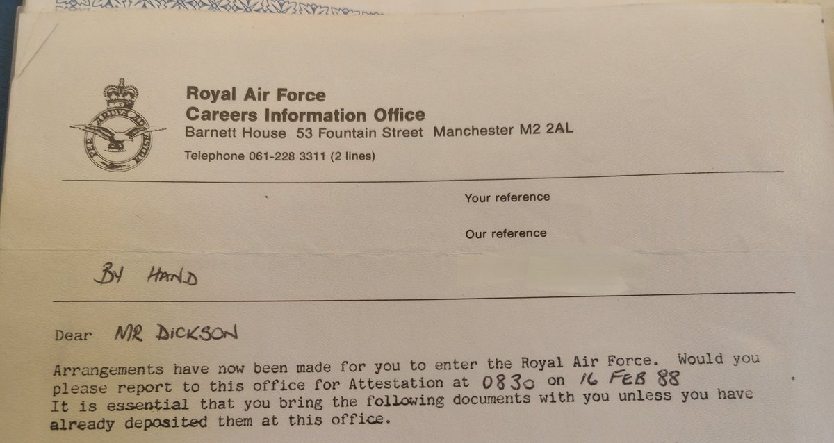 16.02.1988 - The start of my big adventure, following in the footsteps of my dad and grandad. 36 years later the adventure continues. Per Ardua ad Astra.
