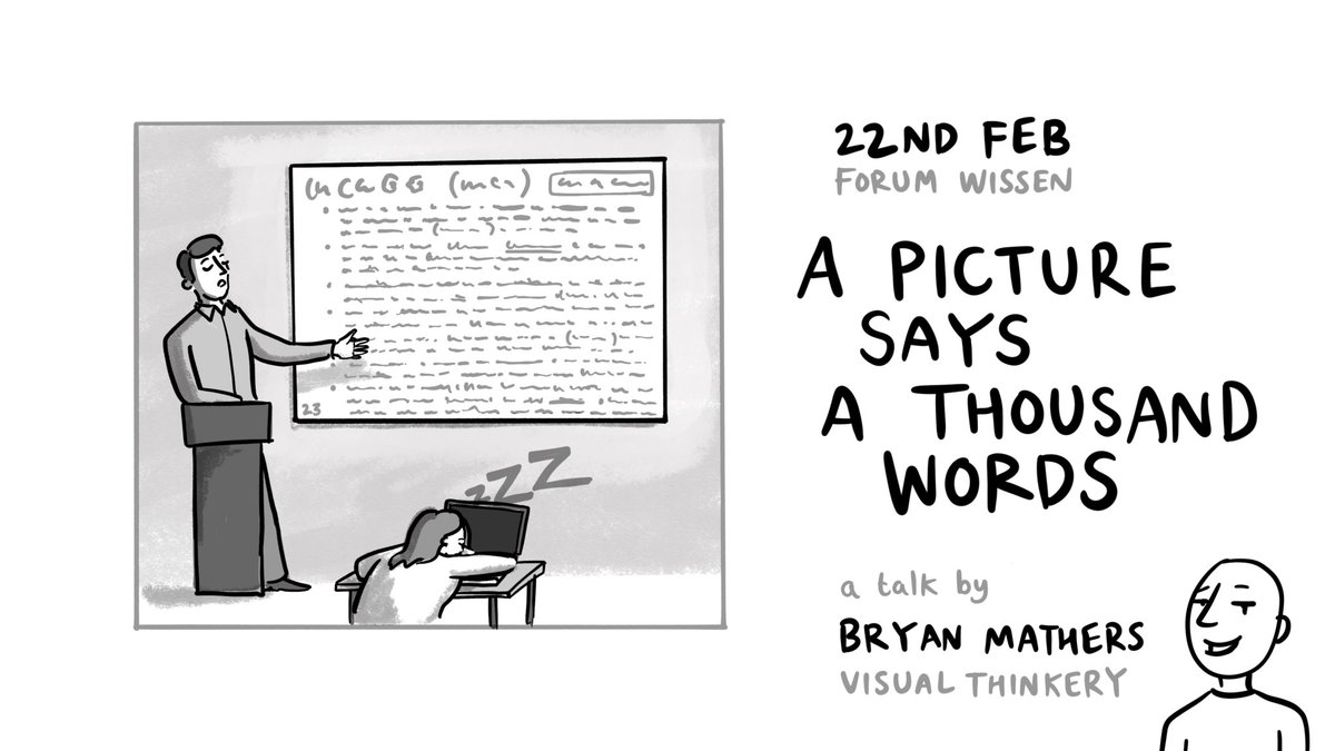 ForumWissenGoe's tweet photo. Wir freuen uns auf den Storyteller Bryan Mathers am 22. Februar im #ForumWissen! 🌟Der "Visual Thinker" zeigt Tricks und Tools @visualthinkery, um komplexe Themen einfach und kreativ zu vermitteln. Das Event findet in englischer Sprache statt.

🗓️  22. 02 | 16:00 - 17:00 Uhr https://t.co/vNh3K5zChN