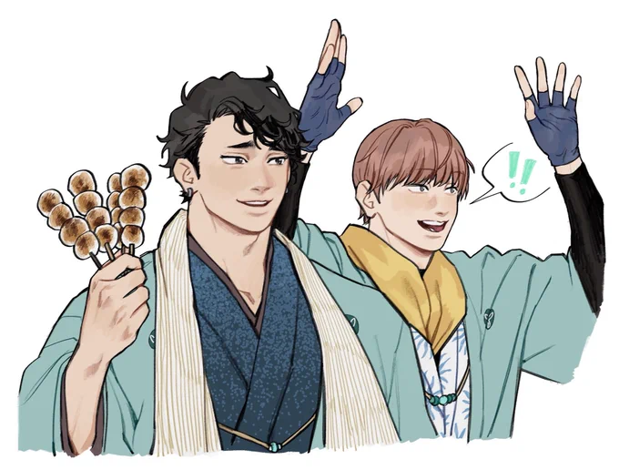 Heheheh to celebrate seijoh bfffffness... i will post this here too~ it's seijoh 4 meeting up at the shrine ~! yes they are always matching regardless if it matches their outfits  #haikyuu 