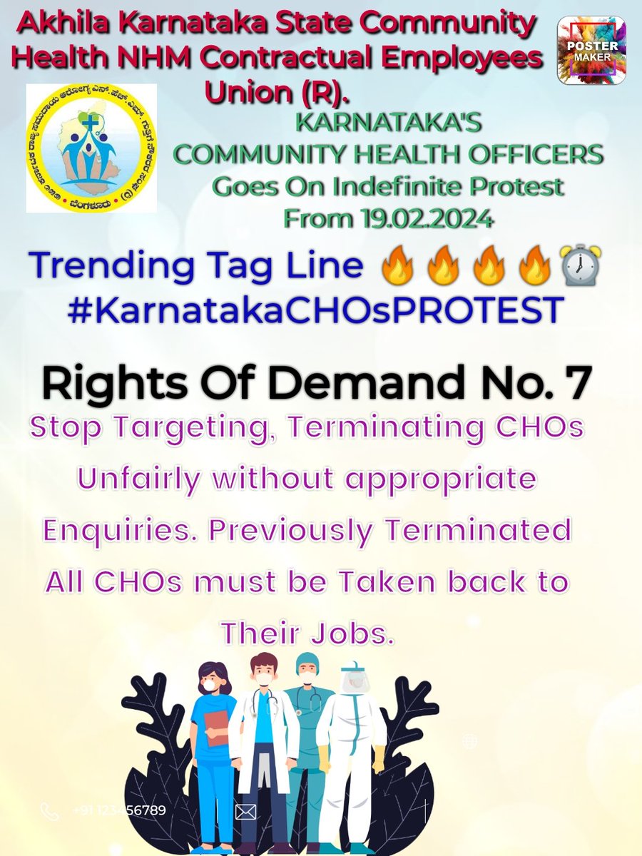 akschoab's tweet photo. #KarnatakaCHOsPROTEST
                   Breaking News
Karnataka Community Health Officer's plan Indefinite Protest From 19/02/2024 to fulfill
CHOs Rightful Demands .
@PMOIndia @mansukhmandviya @CMofKarnataka @dineshgrao @DHFWKA @Comm_dhfwka @DKShivakumar @MoHFW_INDIA
@mdnhmkar https://t.co/kuvpQcpaOj