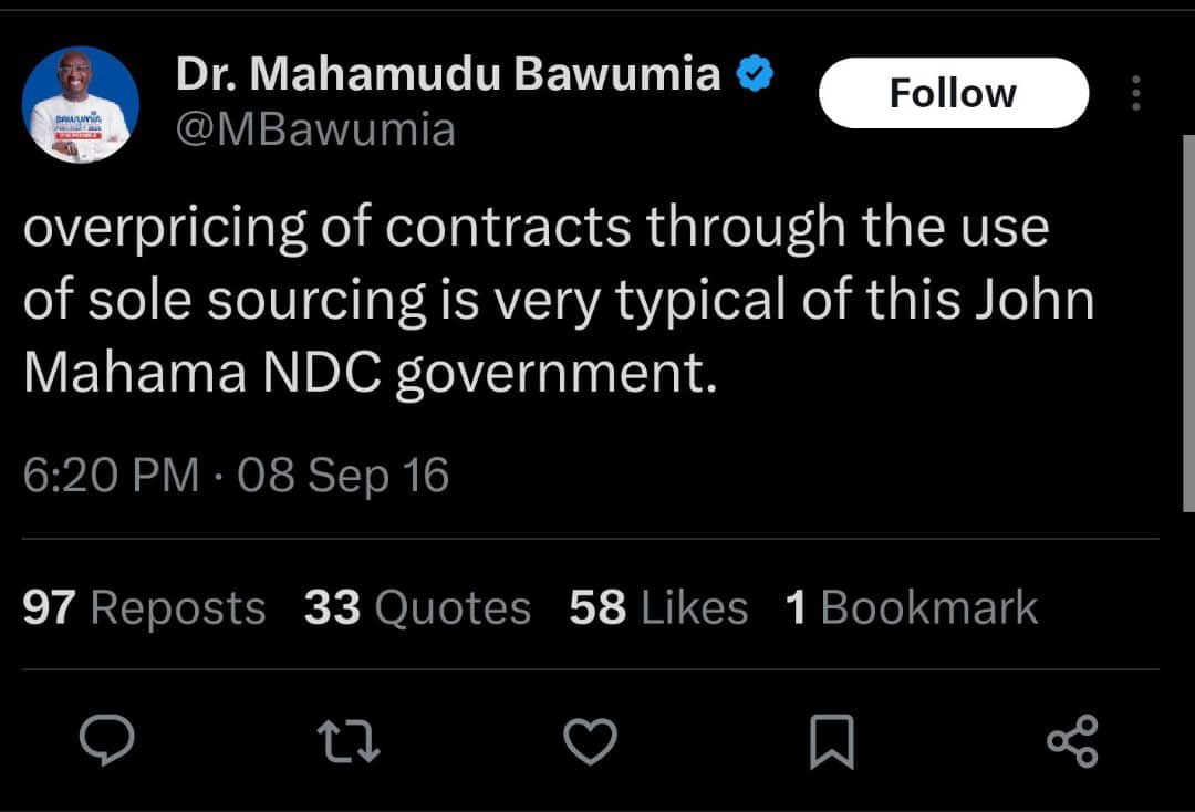 S_OkudzetoAblak's tweet image. How the Bawumias are Milking Ghana with Overpriced Single-Sourced Contracts After Launching Vicious Attacks on Mahama 

When Vice President Bawumia read paragraph 156 at page 63 of his ridiculous driver’s mate address a few days ago, I wondered why the self-proclaimed…