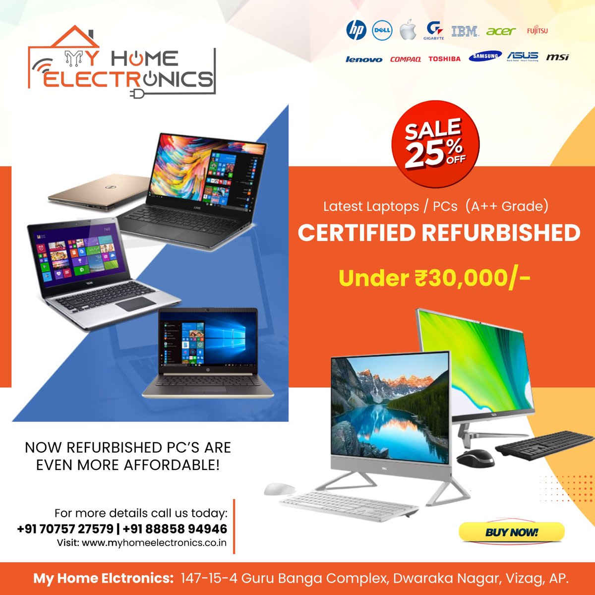 🎉🛍️ SALE ALERT: 25% OFF! 🎉🛒

📞 Contact us: +91 70757 27579 +91 8885894946
🌐Visit Us: - lnkd.in/g_4nywwC

#Sale #RefurbishedPC #Laptops #CertifiedRefurbished #TechDeals #AffordableTech 
#Upgrade #LimitedTimeOffer 🎉💻