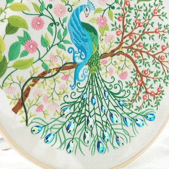 Zorpix_St's tweet photo. Peacock Embroidery Kit For Beginner https://t.co/ILCTMeIqFV
