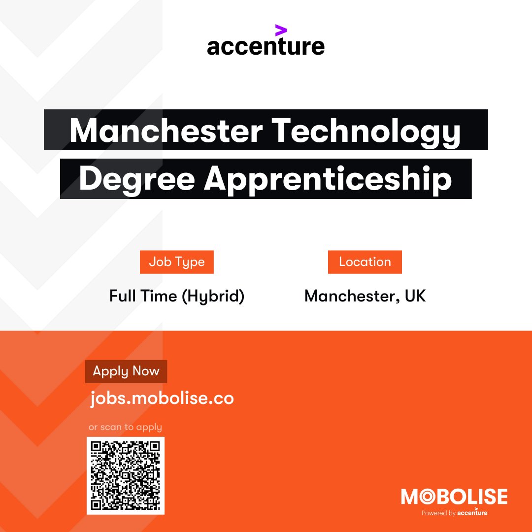 Calling all tech enthusiasts! Accenture is offering several technology apprenticeships! Explore the programmes and apply by April 30th. Don't miss out on this chance to launch your career in tech with Accenture! Apply 👉 jobs.mobolise.co #TechApprenticeships