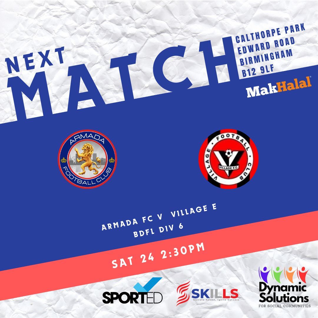 Armada__FC's tweet photo. 🚨 Matchday Alert 🚨 
Armada FC vs Village E – it's more than just a game, it's a battle for redemption. 💪⚽️ Let's show them what we're made of, lads!
#ArmadaFC #Football #RedemptionTime
https://t.co/YFMQvsTQVB https://t.co/jdYv9fI4aB
