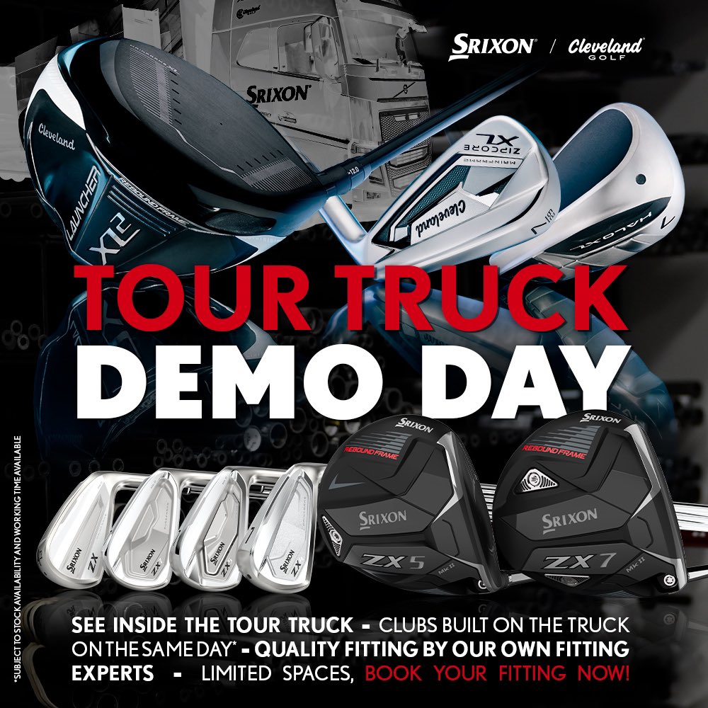 Tour Truck coming soon, don’t miss out on this great opportunity to get your @SrixonEurope @ClevelandGolfEu @XXIOEurope clubs fitted and built on the same day!! 2nd April - Gosfield Lakes 8th/9th April - The Hertsmere 11th April - Banstead Downs 15th April - Ashford GC