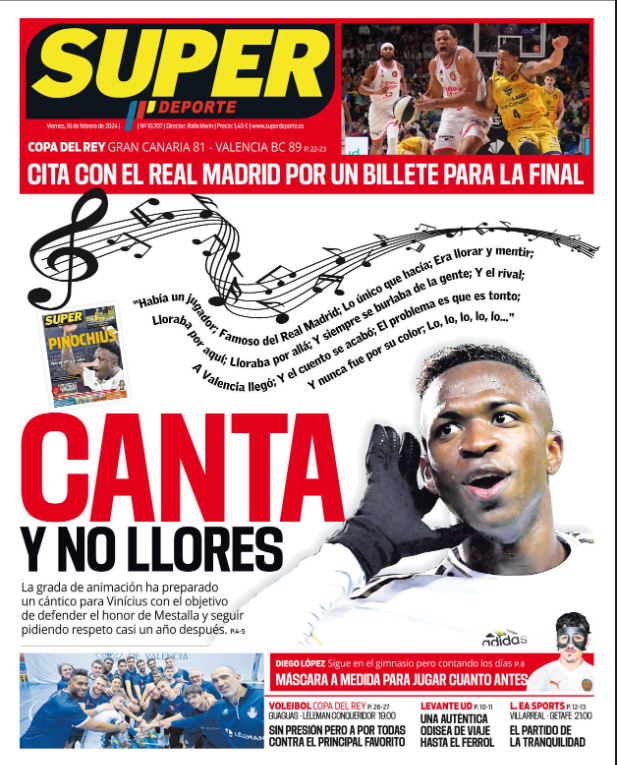 El partido es el 2 de MARZO. PORTADA del 16 de febrero... SI ESTO NO ES INCITAR AL ODIO...
<a href="/MeritoRMCF/">Meritocracia Blanca</a> <a href="/realmadrid/">Real Madrid C.F.</a> <a href="/deportegob/">CSD</a> <a href="/PadelKass/">K.A.S.S.</a> <a href="/RealMarcosCF/">RealMarcosCF ®</a>