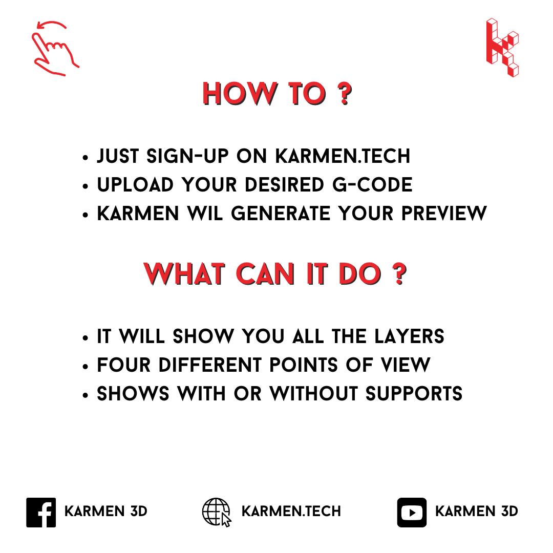 Karmen3D's tweet image. Did you know that #Karmen3D can generate a preview of your G-code from multiple angles?
It&apos;s a special feature that you&apos;ll find only in our cloud solution for remote control of 3D printers.
#spaghettidetective #Cloud3DPrint #3DPrinting #3dprint #continuous3dprinting…