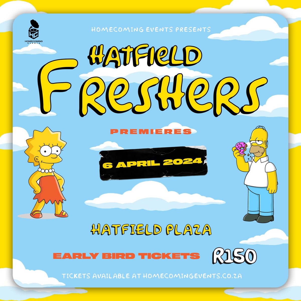HomeComingEvent's tweet photo. Springfield comes to #HatfieldFreshers on April 6th 🍩 it’s the event you won’t want to miss! 🔥 Don’t be a Moe, grab your early bird tickets now from https://t.co/MMjH9rVTOc https://t.co/NJhe7YDTjr