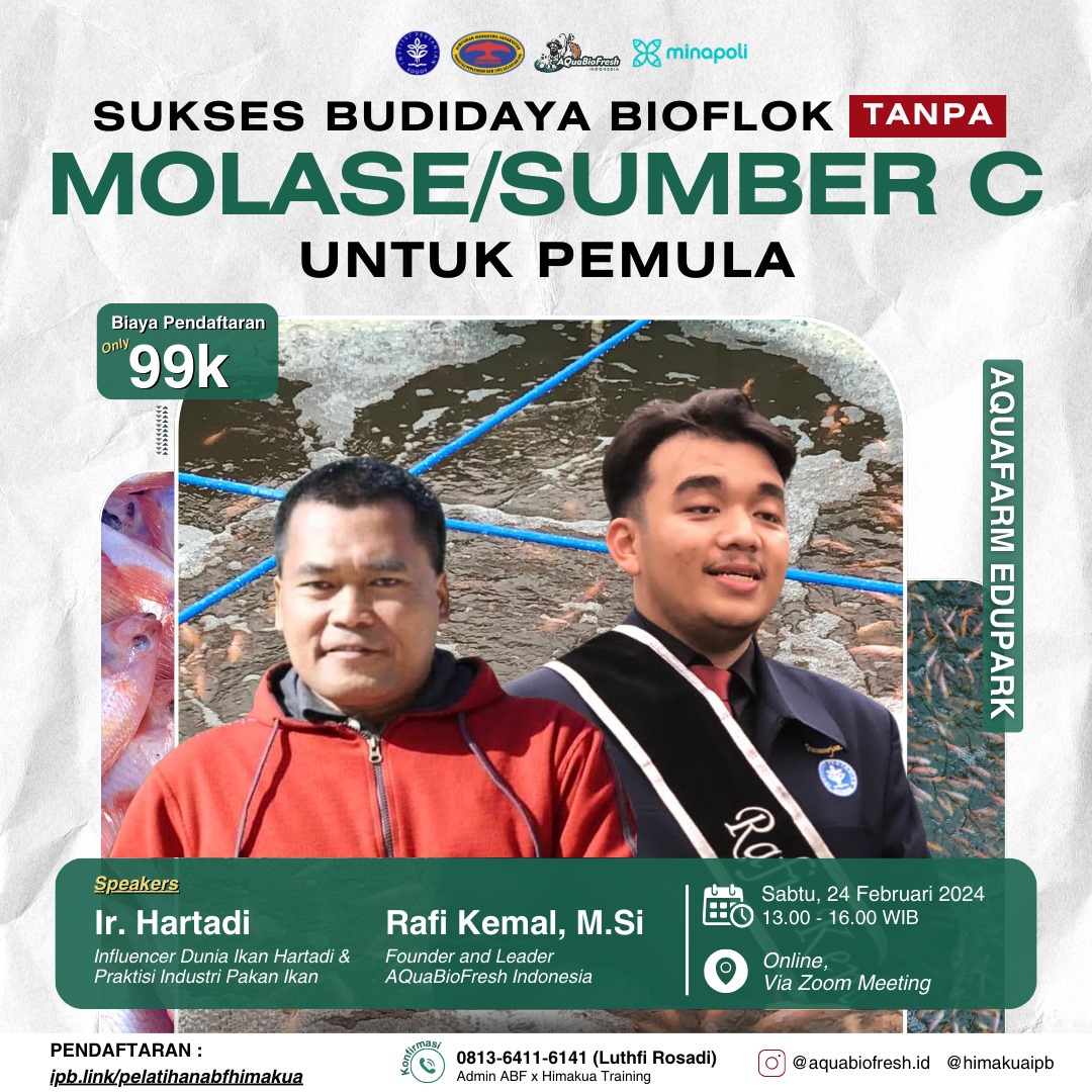 minapoli_id's tweet photo. ๐ Sukses Budidaya Bioflok Tanpa Molase/Sumber C untuk Pemula ๐
Segera daftarkan diri Anda melalui link berikut: https://t.co/5NsFICf8IW
CP : 0813-6411-6141 (Luthfi Rosadi)
#EmpoweringAquaculture #MerdekaBerbudidaya #perikanan #akuakultur #BudidayaNila #NilaBioflok #bioflok https://t.co/N6n5z5yWBo