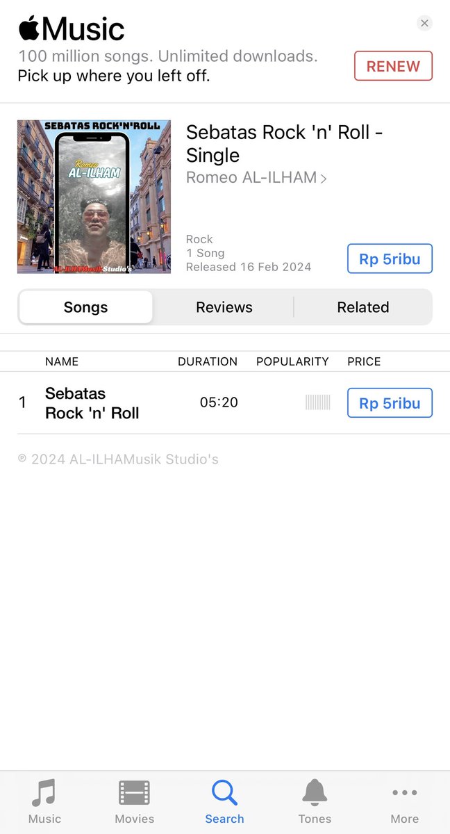 AL_ILHAM's tweet photo. "Sebatas Rock'n'Roll" now on Instagram music, Apple music &amp; Itunes https://t.co/fHterkKt2u