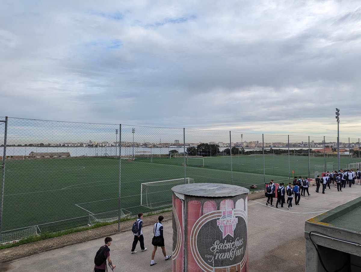 Boys have arrived at the Benfica Campus ready for their training session this morning. Not a terrible place to play....