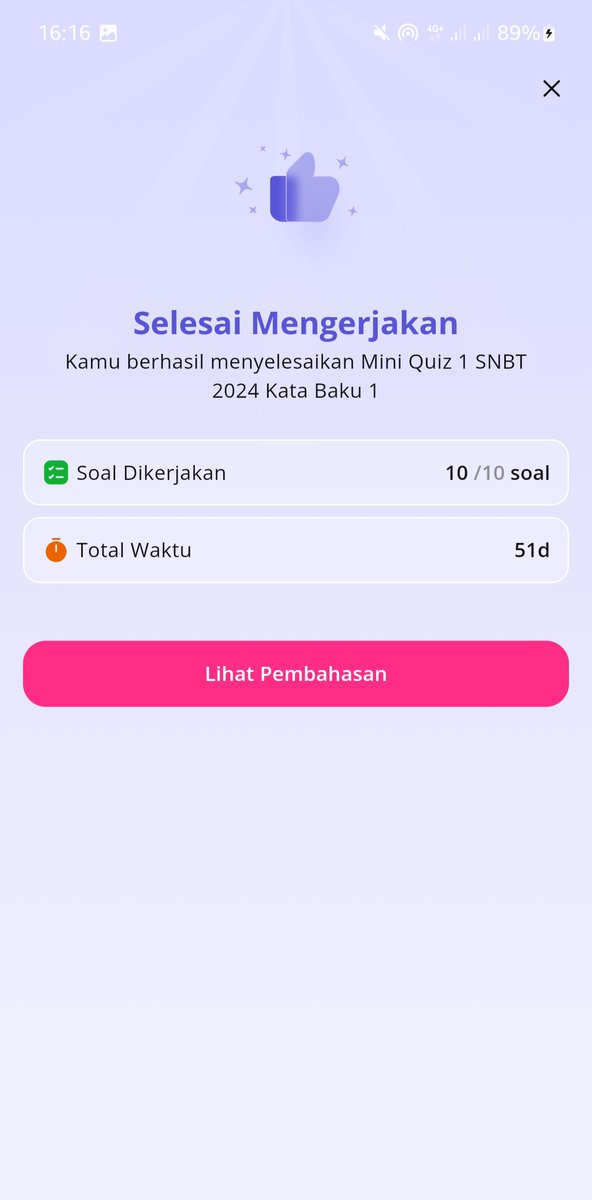 utbkcak's tweet photo. MAU MINI TO UTBK GRATIS?🤯

 Nih, aku nemu aplikasi yg nyediain ada 10 Quiz yg mirip mini TO UTBK untuk Kata Baku. Bayangin, ada 10 lho banyak bgt ini suer.

utas---- https://t.co/Ju5pT1bEhh