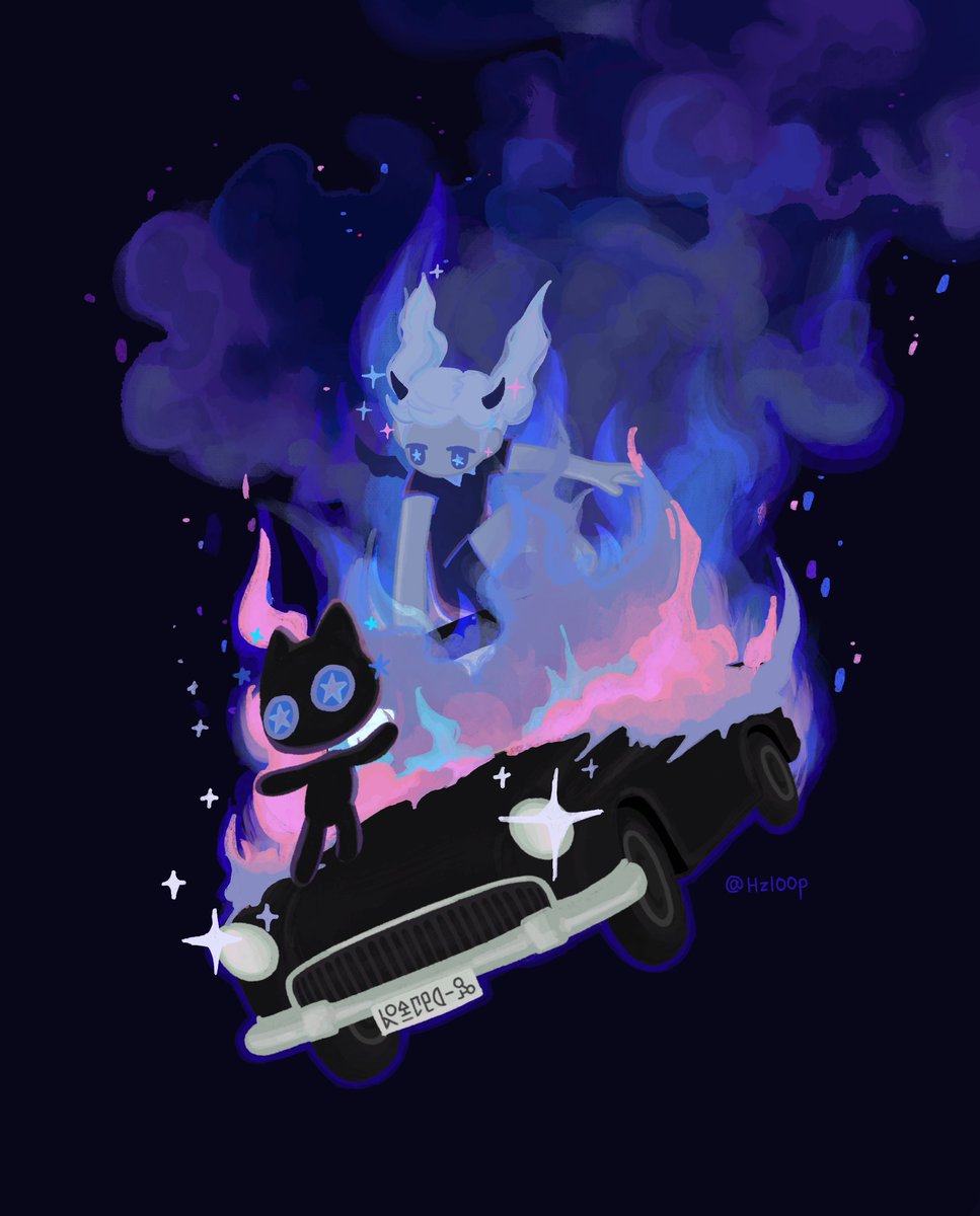 fire motor vehicle ground vehicle blue eyes pokemon (creature) car no humans  illustration images