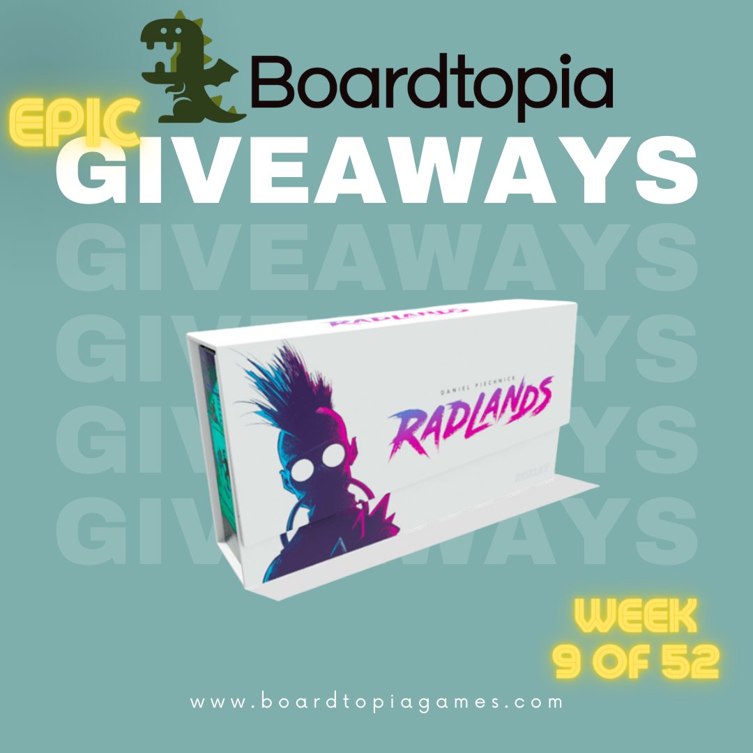 Visit @Boardtopia - Free Shipping $85+,  Support Non-Profit "Board Games for the Better" with every purchase!

Enter below for a chance to win a copy of Radlands by <a href="/roxleygames/">Roxley</a>.

boardtopiagames.com/pages/boardtop…
