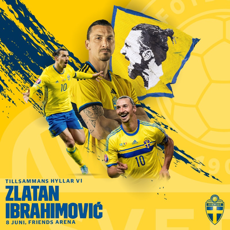 svenskfotboll's tweet photo. Var med och hylla Zlatan Ibrahimović blågula karriär och för hans ovärderliga insatser för svensk fotboll! 🇸🇪🙌

📍 - Friends Arena  
📅 - 8 juni  
🇸🇪🆚🇷🇸 - I samband med herrlandslagets match mot Serbien