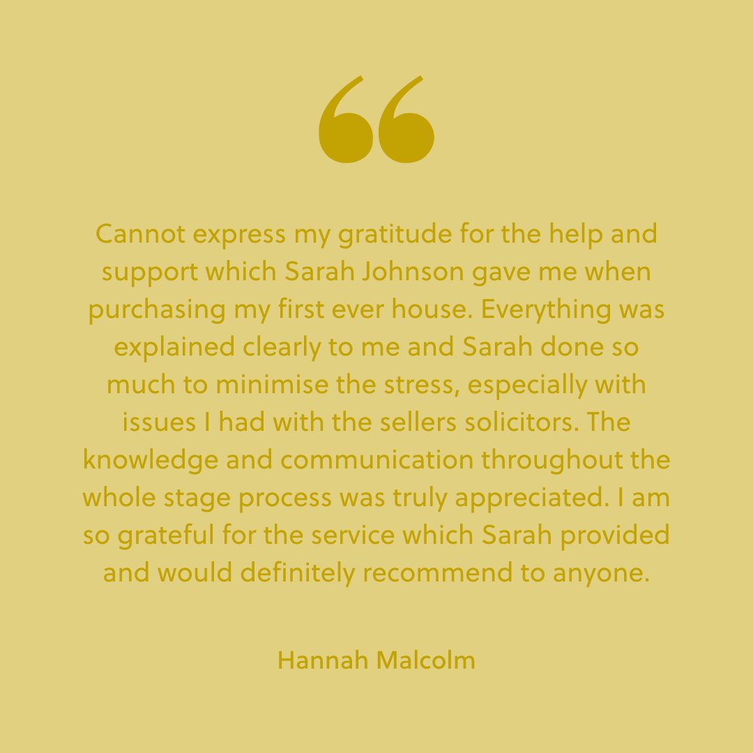 A huge well done to Sarah Johnson for the fantastic client feedback received. That's what it's all about, making property transactions as simple and stress free as we can! ⭐

Find out more - gilsongray.co.uk/legal-services…

#FeedbackFriday #Feedback #ThankYou